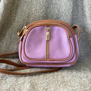 Valentina Light Purple / Brown Leather Small Crossbody Bag